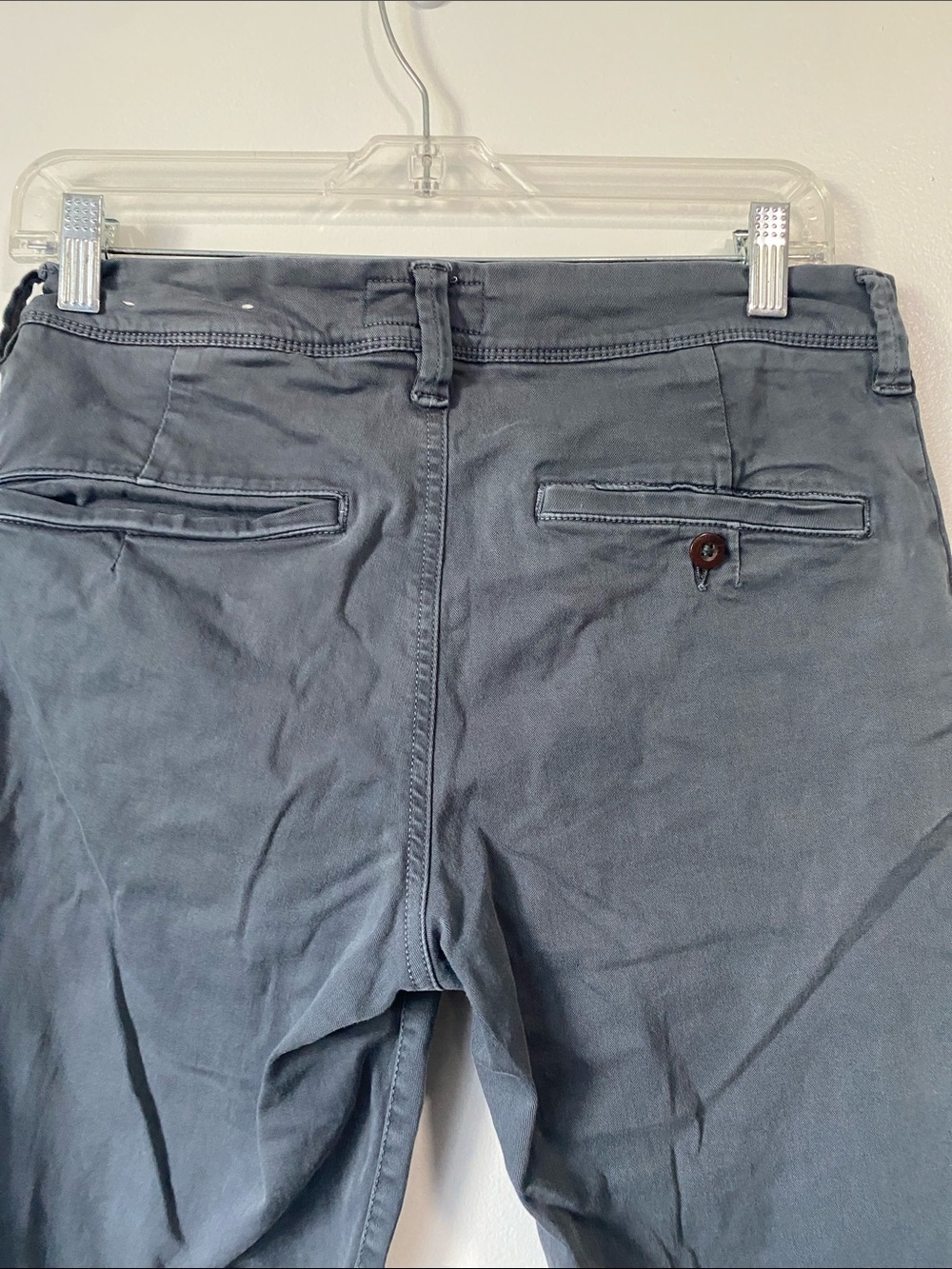 American Eagle AE Flex Slim Straight Lived-In Khaki Pants blue gray sz 28x34 - Picture 5 of 12